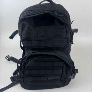 Highland Tactical Black Backpack 100% Polyester Tactical MOLLE Heavy Duty Bag